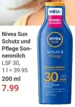 Globus Nivea Sun Schutz und Pflege Sonnenmilch Angebot