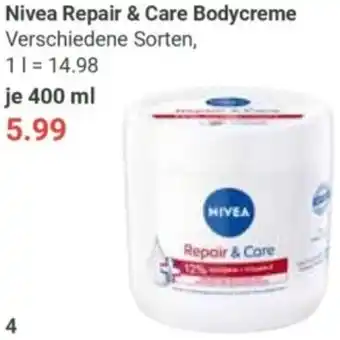 Globus Nivea Repair & Care Bodycreme Angebot