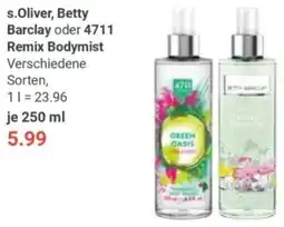 Globus s.Oliver, Betty Barclay oder 4711 Remix Bodymist Angebot
