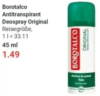 Globus Borotalco Antitranspirant Deospray Original Angebot