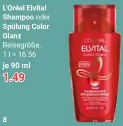 Globus L'Oréal Elvital Shampoo oder Spülung Color Glanz Angebot