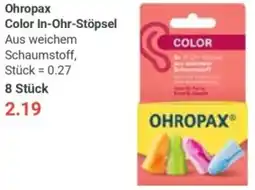 Globus Ohropax Color In-Ohr-Stöpsel Angebot