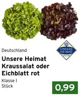 CAP Markt Unsere Heimat Kraussalat oder Eichblatt rot Angebot