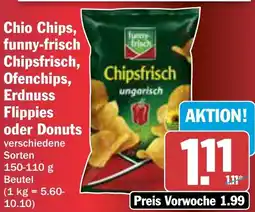 AEZ Chio Chips, funny-frisch Chipsfrisch, Ofenchips, Erdnuss Flippies oder Donuts Angebot