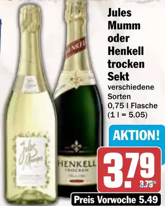 AEZ Jules Mumm Henkell trocken Sekt Angebot