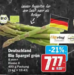 AEZ Deutschland Bio Spargel grün Angebot