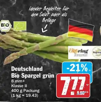 AEZ Deutschland Bio Spargel grün Angebot