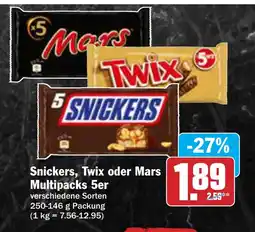 AEZ Snickers, Twix oder Mars Multipacks 5er Angebot