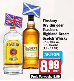 AEZ Finsbury Dry Gin oder Teachers Highland Cream Scotch Whisky Angebot
