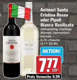 AEZ Antinori Santa Cristina Rosso oder Pipoli Bianca Basilicata Angebot