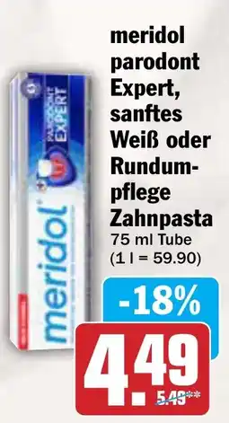 AEZ meridol parodont Expert, sanftes Weiß oder Rundum- pflege Zahnpasta Angebot