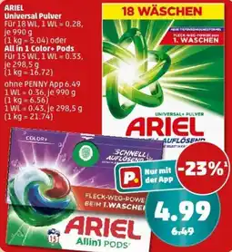 PENNY ARIEL Universal Pulver oder All in 1 Color+ Pods Angebot