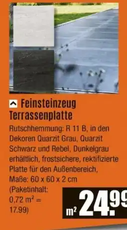 V Baumarkt Feinsteinzeug Terrassenplatte Angebot