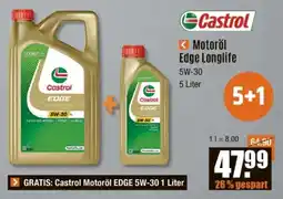 V Baumarkt Castrol Motoröl Edge Longlife 5W-30 Angebot
