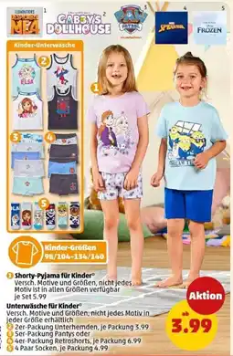PENNY Shorty-Pyjama für Kinder Unterwäsche für Kinder Angebot