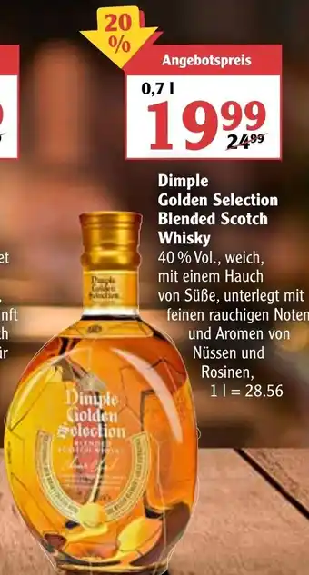 Globus Dimple Golden Selection Blended Scotch Whisky 0,7L Angebot