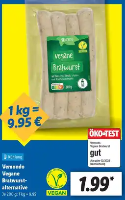 Lidl Vemondo Vegane Bratwurstalternative Angebot