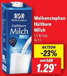 Lidl Weihenstephan Haltbare Milch Angebot