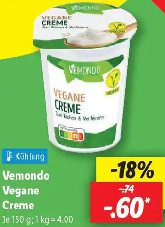 Lidl Vemondo Vegane Creme Angebot