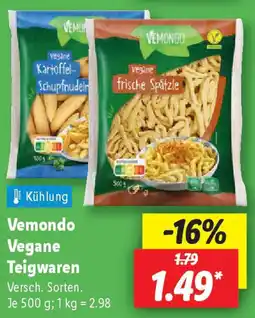 Lidl Vemondo Vegane Teigwaren Angebot