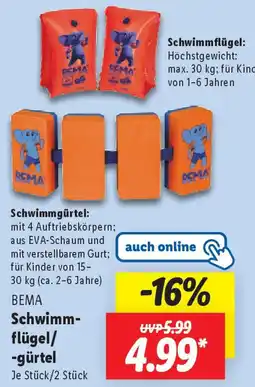 Lidl BEMA Schwimmflügel/ -gürtel Angebot