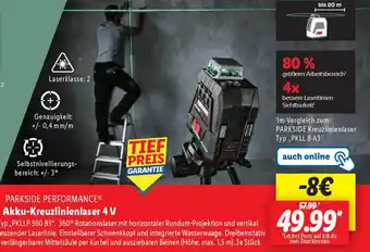Lidl PARKSIDE PERFORMANCE Akku-Kreuzlinienlaser 4 V Angebot