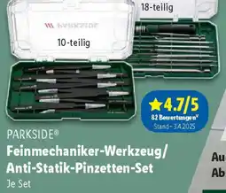 Lidl PARKSIDE Feinmechaniker-Werkzeug/ Anti-Statik-Pinzetten-Set Angebot