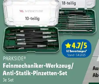 Lidl PARKSIDE Feinmechaniker-Werkzeug/ Anti-Statik-Pinzetten-Set Angebot