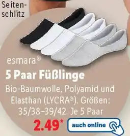 Lidl esmara 5 Paar Füßlinge Angebot