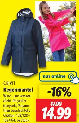 Lidl CRIVIT Regenmantel Angebot