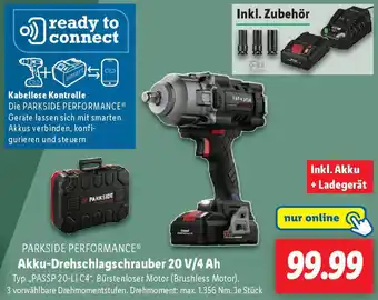 Lidl PARKSIDE PERFORMANCE Akku-Drehschlagschrauber 20 V/4 Ah Angebot