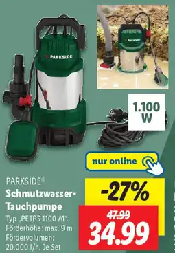 Lidl PARKSIDE Schmutzwasser Tauchpumpe Angebot