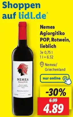 Lidl Nemea Agiorgitiko POP, Rotwein, lieblich Angebot