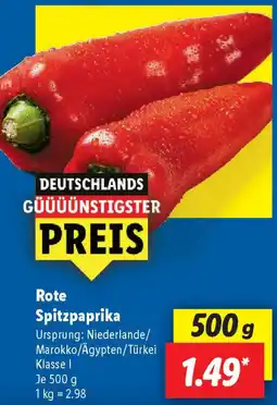 Lidl Rote Spitzpaprika Angebot