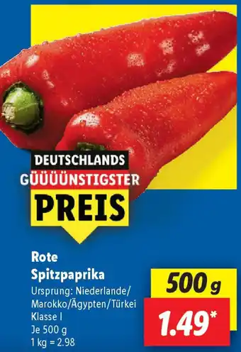 Lidl Rote Spitzpaprika Angebot