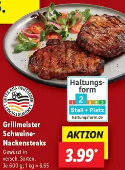 Lidl Grillmeister Schweine Nackensteaks Angebot