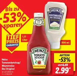 Lidl Heinz Tomatenketchup/ Mayonnaise Das Original Angebot