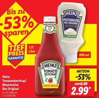 Lidl Heinz Tomatenketchup/ Mayonnaise Das Original Angebot