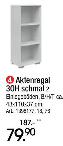 Zurbrüggen Aktenregal 30H schmal 2 Angebot