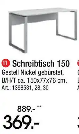 Zurbrüggen Schreibtisch 150 Angebot
