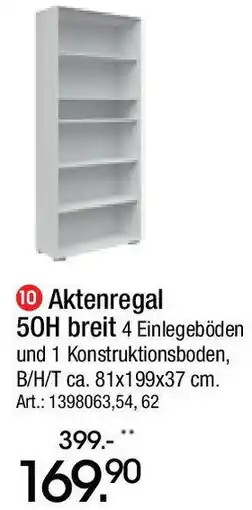 Zurbrüggen Aktenregal 50H breit 4 Angebot