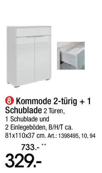 Zurbrüggen Kommode 2-türig +1 Schublade 2 Türen Angebot