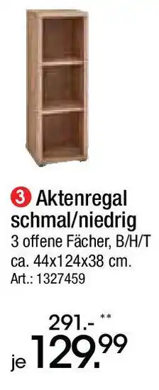 Zurbrüggen LINEA NATURA Aktenregal schmal/niedrig Angebot