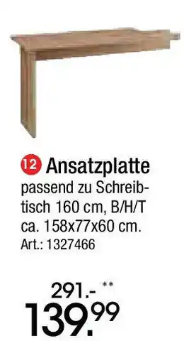 Zurbrüggen Ansatzplatte Angebot