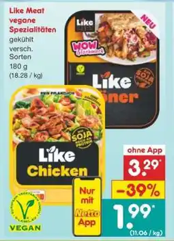 Netto Marken-Discount Like Meat vegane Spezialitäten Angebot