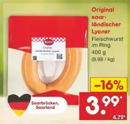 Netto Marken-Discount Original saar-ländischer Lyoner Angebot