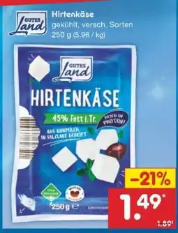 Netto Marken-Discount Hirtenkäse Angebot