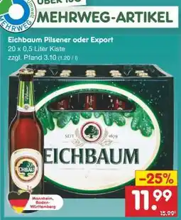 Netto Marken-Discount Eichbaum Pilsener oder Export Angebot