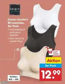Netto Marken-Discount Damen Komfort-BH seamless, 3er Pack Angebot