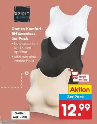 Netto Marken-Discount Damen Komfort-BH seamless, 3er Pack Angebot
